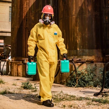 Цельная Одежда Химической защиты, Рабочий комбинезон, Защита от опасных химических жидкостей, Серной кислоты и Щелочей
