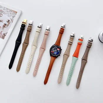 22 мм ремешок с бантом из кожи ягненка и пряжкой для Samsung Galaxy Watch3 45 мм Galaxy Watch 42 мм Браслет для Huawei Watch GT2 46 мм