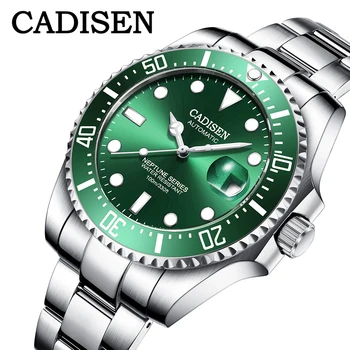 CADISEN Design, Роскошные мужские часы, Автоматические Часы, Япония, NH35A, Водонепроницаемые Деловые Механические наручные часы из нержавеющей стали