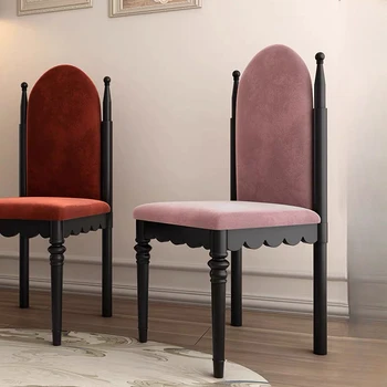 Барный стул Nordic Velvet Дизайнерский Розовый Обеденный Эргономичный стол, Кухонные барные стулья, шезлонги высокой роскоши, мебель XY50BC
