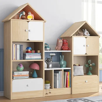 Современная спальня игровая комната библиотека деревянный шкаф для хранения детских книг детский книжный шкаф книжные полки с выдвижным ящиком и дверцей