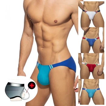 Купальники-бикини с металлической пряжкой, мужские плавательные трусы, Сексуальные плавки для мужчин, гей-купальник, купальный костюм, пляжные шорты, Танга