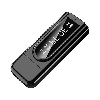 USB Bluetooth-Совместимый приемник-передатчик 5.0 со светодиодным дисплеем MP3-плеер Aux Автомобильный FM-телевизор ПК TF Аудио Стерео адаптер Домашний динамик