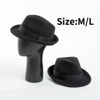 2023 Новая Фетровая шляпа 60 см из 100% шерсти Fedroa для мужчин и женщин с плоским верхом, Джазовая шляпа большого размера, Большая зимняя кепка, мужская Кепка большого размера.