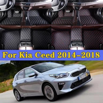 Автомобильные накладки для ног Kia Ceed 2014-2018, Аксессуары для салона автомобиля, защитные накладки, изготовленные на заказ автомобильные коврики, автомобильный ковер