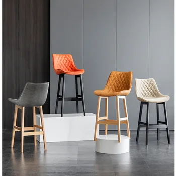 Обеденный стул Простой Креативный Высококачественные Инструменты Кухонная Губчатая Мебель с высокой устойчивостью Для домашнего комфорта Спинка Барного стула Многоцветная