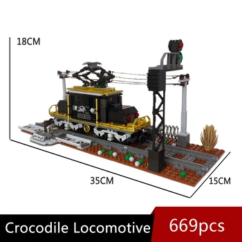 Модель паровоза Крокодил MOC Серия промышленных революций 20-го века Строительные блоки Городские кирпичи Игрушки Совместимы с LEGO