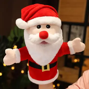 30 см, милый Санта Клаус с открытым ртом, Олень, Снеговик, ручная кукольная игрушка, Мягкие игрушки, лучшие подарки на Рождество для детей или друзей