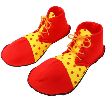 Взрослый Клоун Обувь Костюм Хэллоуин Красный Желтый Цирк Играть роль Маскарадные Костюмы Карнавал Мужчины Косплей Реквизит Обувь