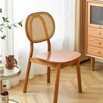 Обеденные стулья в скандинавском стиле из ротанга, Роскошный Плетеный туалетный столик на открытом воздухе, Офисные обеденные стулья, Напольные шезлонги, кухонная мебель для зала
