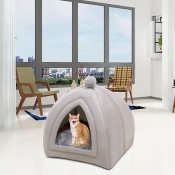 Портативный кошачий домик для домашних кошек Гнездо Собаки Котенка Теплая зима M