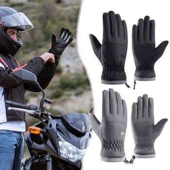 Зимние мужские мотоциклетные перчатки с сенсорным экраном, перчатки для мотокросса, винтажные велосипедные нескользящие перчатки от холода, теплое защитное снаряжение для езды на велосипеде