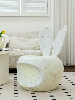 Табурет для переодевания обуви на пороге в скандинавском стиле, мебель для гостиной, креативный кофейный стул с кроликом, Пластиковые стулья для макияжа в спальне
