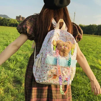 Бутик-школьная сумка для детей в загородном стиле, рюкзак с принтом на заказ, Большая вместительная сумка для книг с цветочным принтом Highland