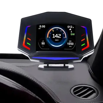 Автомобильный дисплей на лобовом стекле, цифровой GPS-спидометр с двойным режимом OBD2 /GPS, Цифровой спидометр GPS, сигнализация о превышении скорости, Усталое вождение