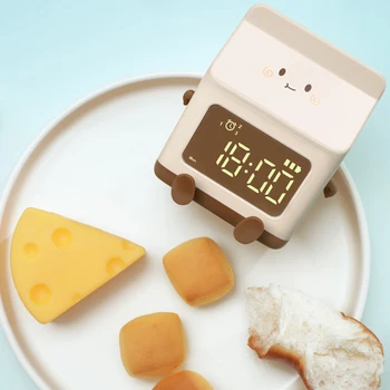 Светодиодный умный будильник из картонной упаковки молока, электронные часы, креативный будильник с детским мультяшным студентом, Специальный таймер для спальни в общежитии