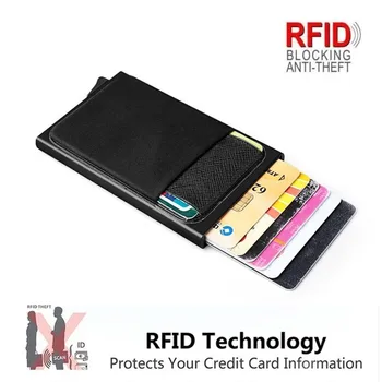Цена оформления Коробка для RFID-карт, алюминиевая автоматическая коробка для карт, треугольный чехол для ремня, Противоугонная сумка для банковских карт