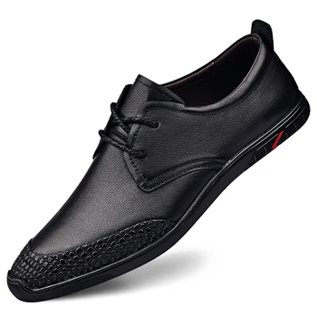 Высококачественная мужская официальная однотонная удобная свадебная мужская обувь Мужская повседневная обувь из натуральной кожи Высококлассные оксфордские туфли