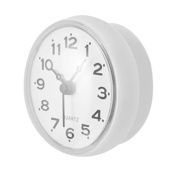 Бесшумные настенные часы На присоске, Водонепроницаемая подвесная сигнализация для ванной Комнаты, Белый пластиковый офис