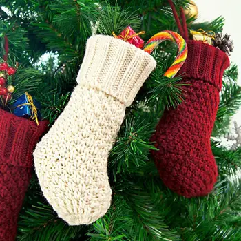 Рождественский подарочный пакет, Рождественские Чулки, Рождественские Носки, вязаные Рождественские носки, украшения для Рождественской елки, рождественские украшения Navidad