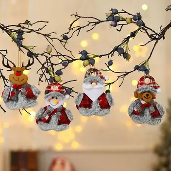 Праздничные украшения Праздничная Рождественская ткань Маленький кулон Снеговик Санта Клаус Медведь Дизайн Очаровательное Рождество на Рождество для елок