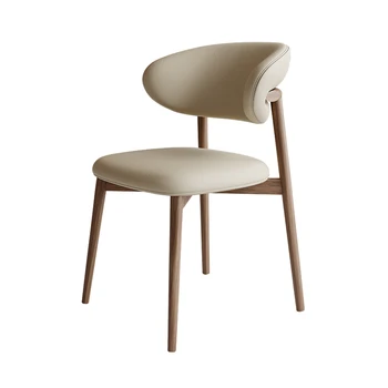 Обеденные стулья из белой кожи, обеденный стул роскошного деревянного дизайна, мебель для спальни Nordic Cadeiras De Jantar Мебель для столовой