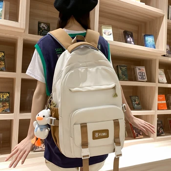 Женский рюкзак в стиле Харадзюку, Милая школьная сумка с подвеской для девочек, Дорожные рюкзаки большой емкости, Водонепроницаемые сумки для книг Mochila