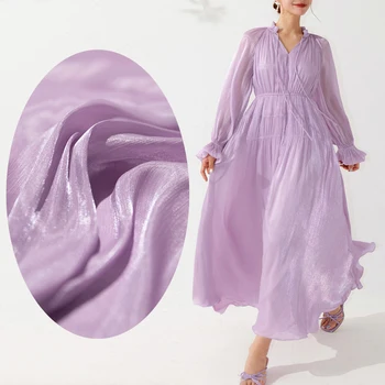 Платья для выпускного вечера Простого фиолетового цвета, трапециевидное вечернее платье с длинным рукавом и V-образным вырезом длиной до щиколоток, вечернее платье в складку с высокой талией.
