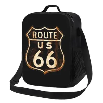 US Route 66, изолированный ланч-бокс для работы, школы, знака Калифорнии, портативный кулер, термальный ланч-бокс для женщин и детей