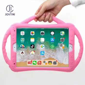 Чехол для iPad 10.2 2019 2020 Детский противоударный ручной чехол с полностью силиконовой ручкой-подставкой для планшета Apple iPad 7 7th 10.2 