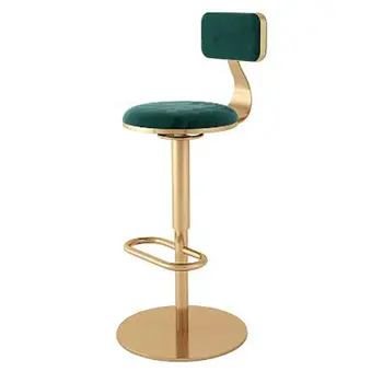 Креативная барная кухонная мебель Барный стул из Скандинавского железа Современные легкие Роскошные Золотистые барные стулья Барный стул для ресторана со спинкой 65 см