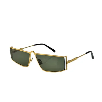 Классическая оправа без оправы Модель sl606 Солнцезащитные очки с цветными градиентными линзами Женские Прямоугольные очки в стиле стимпанк Мужские Роскошные Брендовые Унисекс box