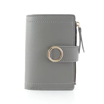 2023 Новый мини-женский кошелек модного бренда, короткий кожаный кошелек на молнии, женская пряжка, свежая литературная портативная маленькая квадратная сумка