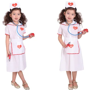 Белый детский костюм доктора медсестры, одежда для косплея, маскарадное платье для девочек на Рождественский карнавал, вечеринку на Хэллоуин, косплей