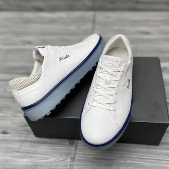 Новая обувь для гольфа Мужская Женская Одежда для гольфа из натуральной кожи Уличная Удобная обувь для игроков в гольф Нескользящие кроссовки для ходьбы