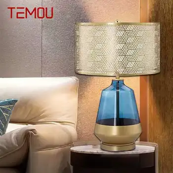 Современная настольная лампа TEMOU в скандинавском стиле, модное искусство, Синяя гостиная, спальня, отель, светодиодная индивидуальность, оригинальность, настольная лампа
