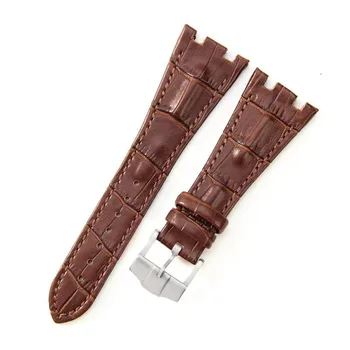 Качественный ремешок для часов из натуральной кожи 28 мм, коричневый браслет, сменный кожаный ремешок для часов, складной для мужчин для Audemars Piguet AP