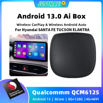 2023 JUSTNAVI Smart AI Box Android Auto Беспроводной CarPlay Для Hyundai SANTA FE TUCSON ELANTRA IONIQ 5 IONIQ 6 KONA NEXO VENUE Tv