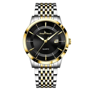 Водонепроницаемые кварцевые часы для отдыха, светящиеся и модные трендовые популярные мужские часы со стальным ремешком