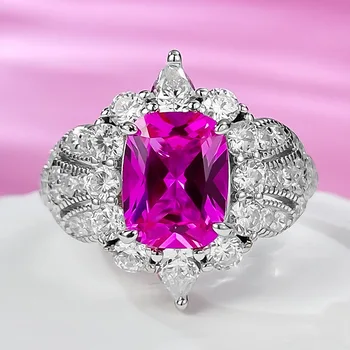 2023 Новый Геометрический дизайн Рыцарь-джедай Розовое кольцо из Серебра 925 пробы Маленькое и роскошное Роскошная Знаменитость