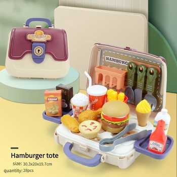 Детская сумка-мессенджер, игрушки для игр в дом, Мини-еда, игрушки для девочек, Кухонные игрушки, Набор инструментов, косметичка, сумка для гамбургеров