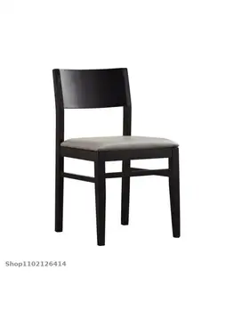 Современный минималистичный обеденный стул из массива дерева Nordic ash log leisure leather art стул для домашнего ресторана со спинкой