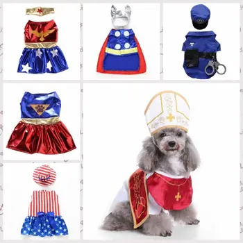 Полиэфирное платье для собак на Хэллоуин, зоотовары, Красочная мягкая одежда для косплея домашних животных, Дышащий Фестиваль
