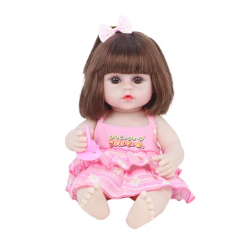 38 см 38 см Реалистичная кукла-Реборн Детские куклы Имитация девочек Вращение на 360 ° Новорожденные эмалированные куклы Акриловые Глаза Детская игрушка