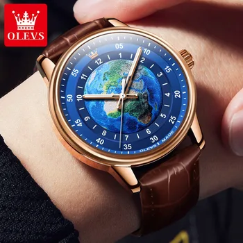 OLEVS 5583 Водонепроницаемые кварцевые мужские наручные часы с ремешком из сплава Модные мужские часы