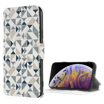Геометрический треугольник iPhone SE, чехол-бумажник iPhone 7/8 с держателем для карт, прочный противоударный чехол из искусственной кожи премиум-класса 4,7 дюйма