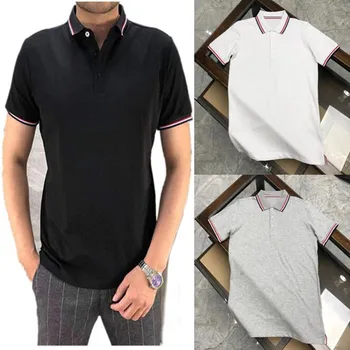 Летняя новая высококачественная мужская хлопчатобумажная модная деловая рубашка POIO M Standard