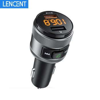LENCENT Bluetooth 5,0 FM-Передатчик с 2 Портами USB 3,0 Беспроводной Bluetooth FM-Радио Адаптер Музыкальный Плеер для Автомобильного Комплекта