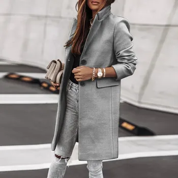 Женский тренч, длинное шерстяное пальто, Новая женская зимняя одежда 2023, Корейский стиль, Модная элегантность, теплое Свободное комфортное пальто