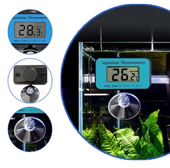 Новый Аквариумный термометр, водонепроницаемый ЖК-цифровой аквариум для рыб, Погружной Термометр, измеритель температуры с присоской